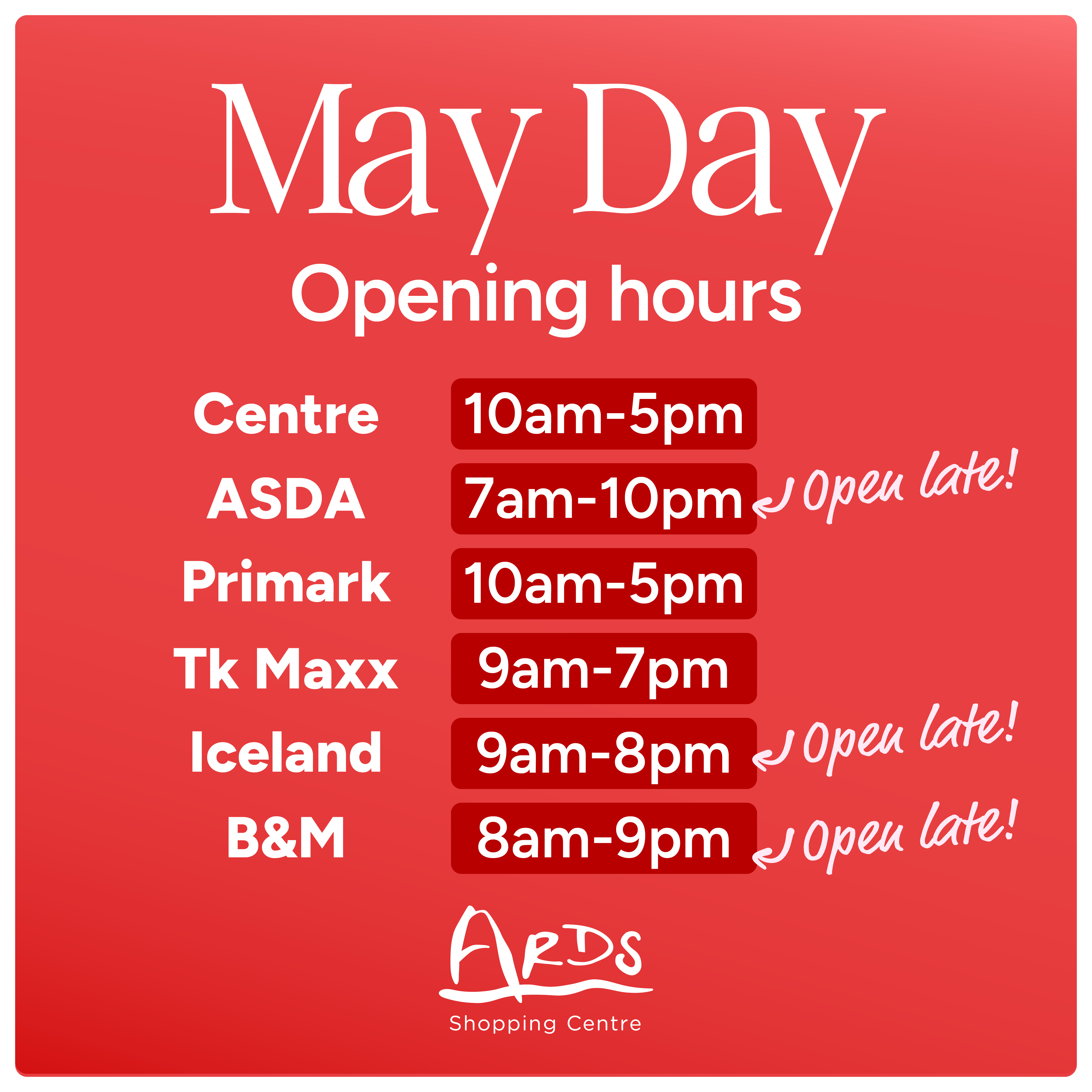 May Day Opening Hours 2025