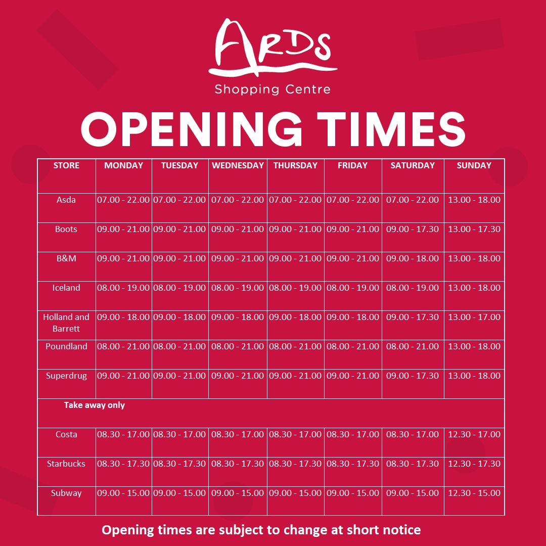 Store Opening Hours January