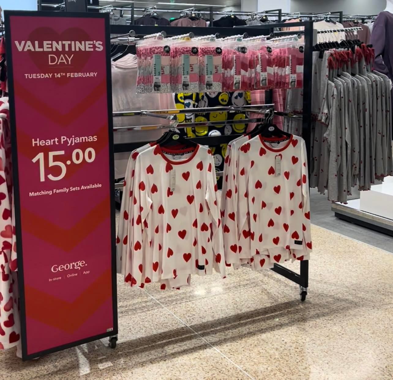 Asda Pyjamas Valentine's